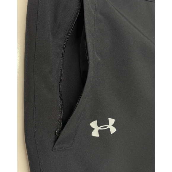 Under Armour Rain Pants Womens Medium Black 34x32 Waterproof Zip Pockets Golf - Picture 8 of 13